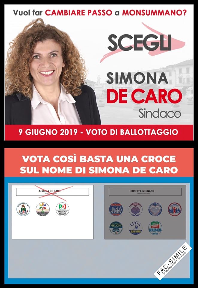 Fac simile scheda elettorale