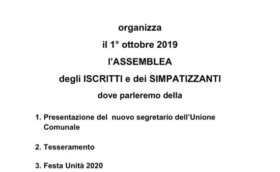 volantino assemblea iscritti e simpatizzanti